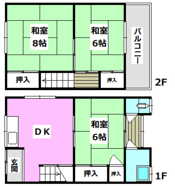 田中第二貸家の間取り