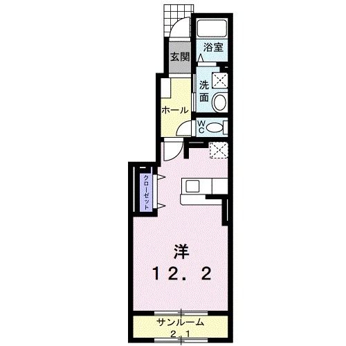 白山市手取町のアパートの間取り