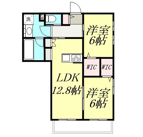 【越谷市蒲生茜町のマンションの間取り】