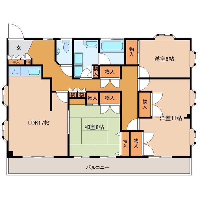 千葉市稲毛区稲毛のマンションの間取り