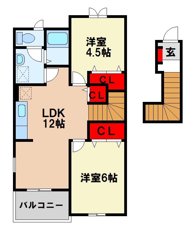 小郡市力武のアパートの間取り