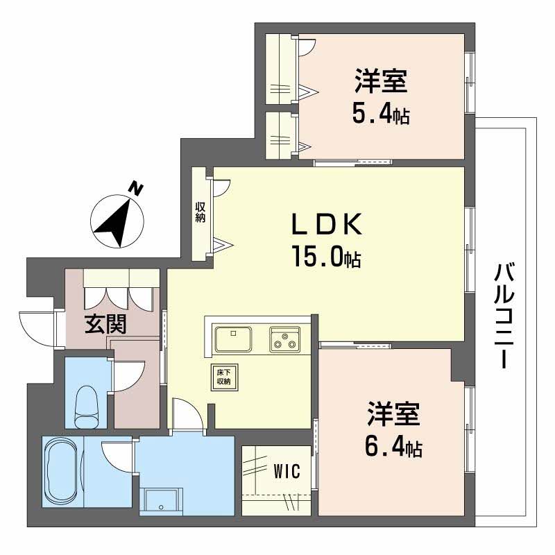 倉敷市笹沖のマンションの間取り