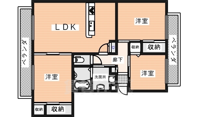 生駒市さつき台のマンションの間取り