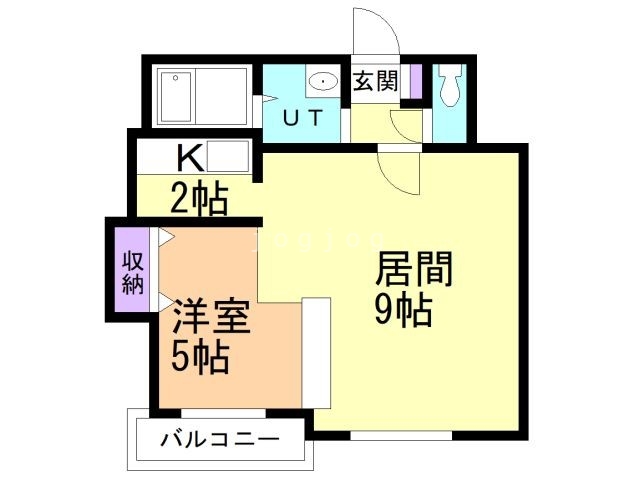 小樽市桂岡町のアパートの間取り