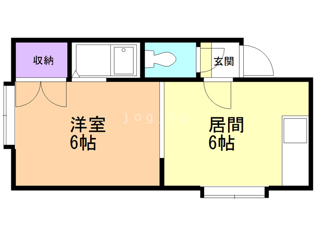 石狩市花川南二条のアパートの間取り