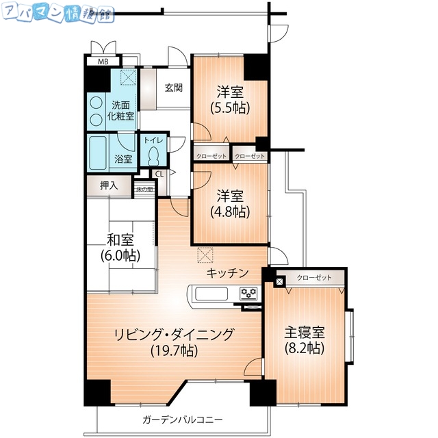 アパガーデンプレイス新潟駅の間取り