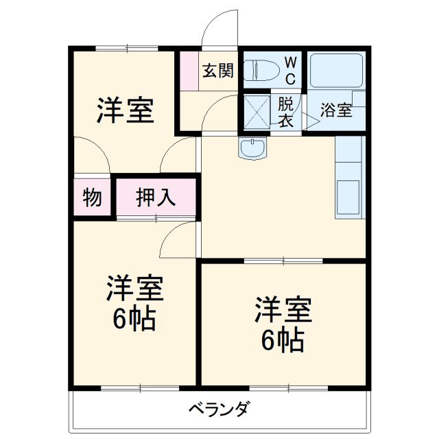 豊橋市牟呂水神町のアパートの間取り