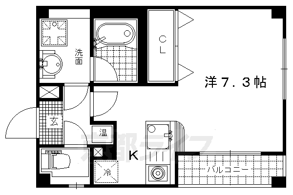 京都市東山区山城町のマンションの間取り