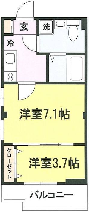 横浜市港北区大豆戸町のマンションの間取り