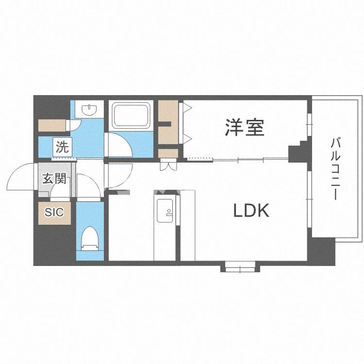 スプランディッド難波キャトルの間取り