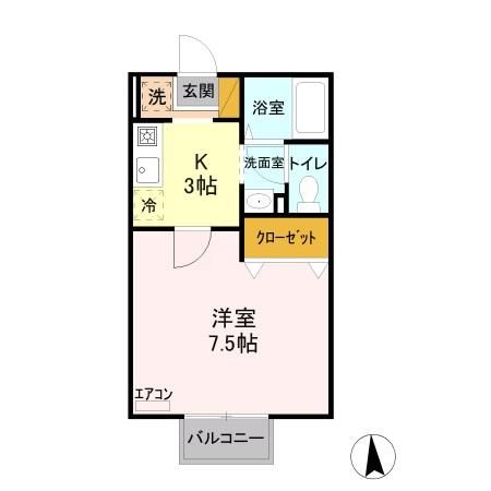 五泉市寺沢のアパートの間取り