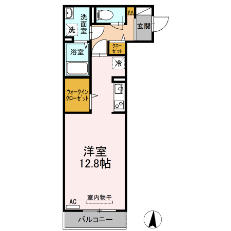 福山市船町のアパートの間取り