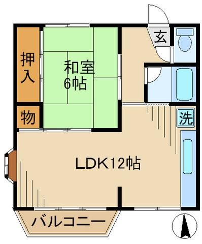 日野市大字上田のマンションの間取り