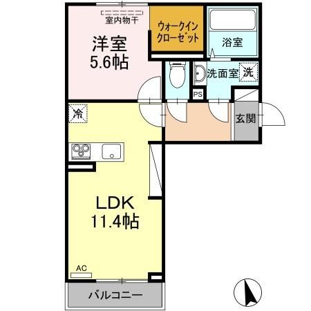 長岡市長町のアパートの間取り