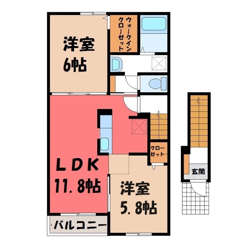 太田市市場町のアパートの間取り