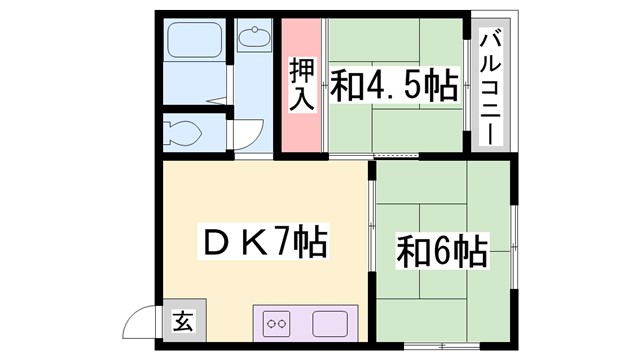 神戸市兵庫区下沢通のマンションの間取り