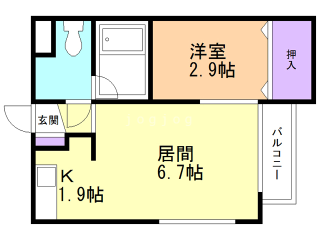 札幌市西区八軒二条東のマンションの間取り