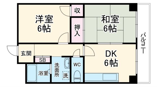 京都市下京区西七条石井町のマンションの間取り