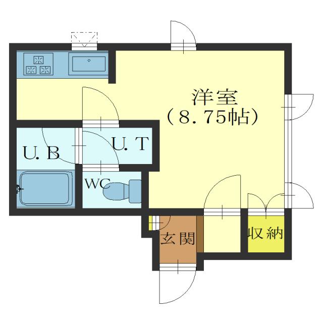 函館市亀田町のアパートの間取り