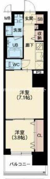 大阪市西区南堀江のマンションの間取り