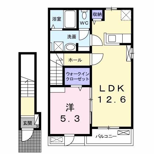 兵庫県明石市魚住町清水（アパート）の賃貸物件の間取り
