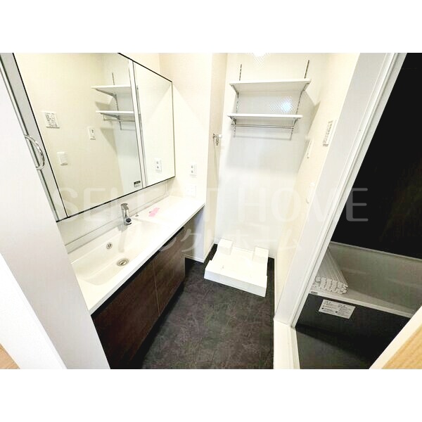 洗面設備　独立洗面化粧台が付いています