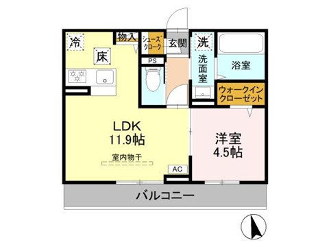 GRAND D-ROOM女鳥羽の間取り写真