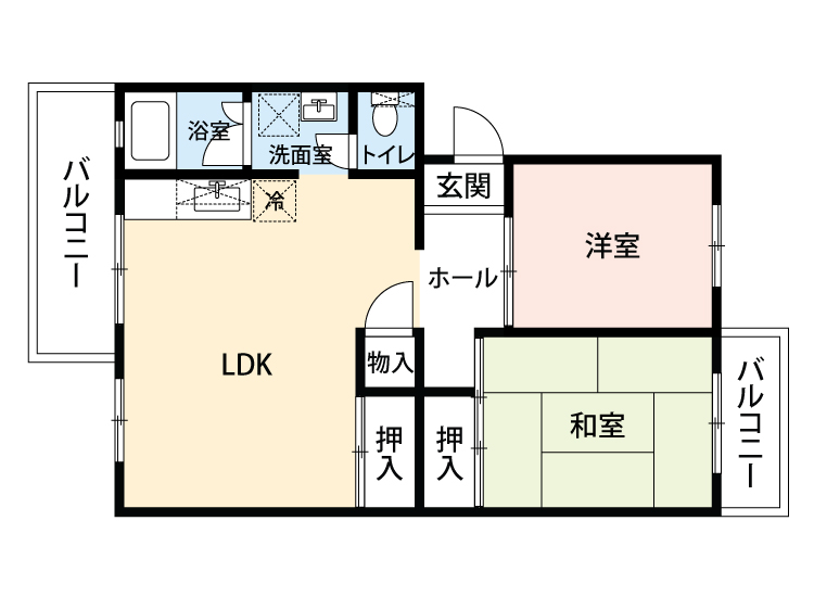 公社賃貸SMALIO 鴨谷台の間取り写真
