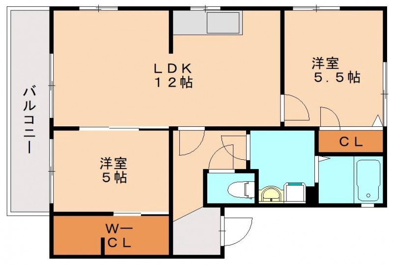 ＪＲ鹿児島本線 水城駅 徒歩9分 2階建 築35年の間取り写真