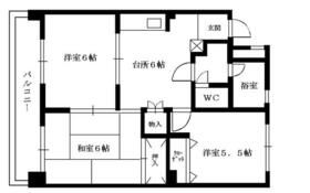 今宿西城コーポの間取り