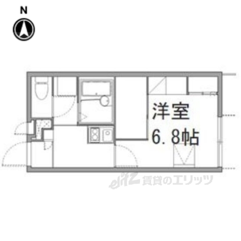 京都市右京区嵯峨野六反田町のアパートの間取り