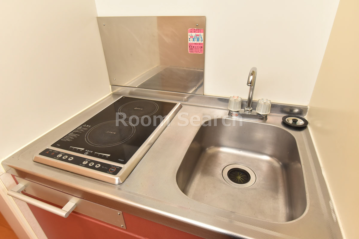 キッチン　2口コンロ、キッチン収納