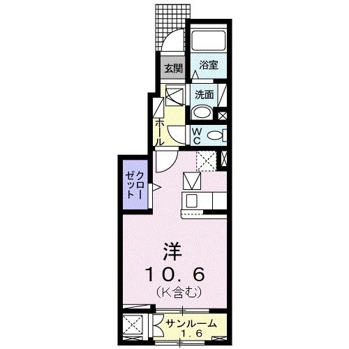 【静岡市清水区草薙杉道のアパートの間取り】