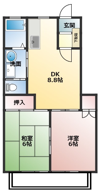 西沖ハイツ２の間取り