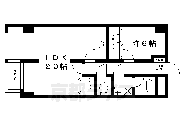 京都市中京区梅忠町のマンションの間取り