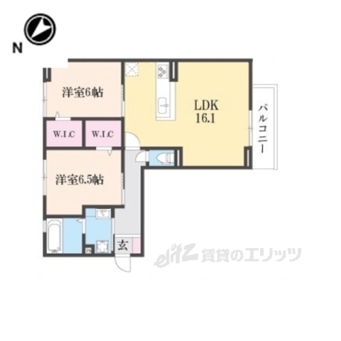 栗東市大橋のアパートの間取り