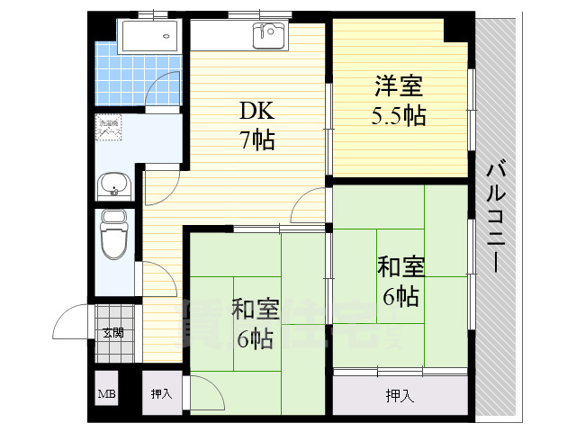 吹田市山田西のマンションの間取り