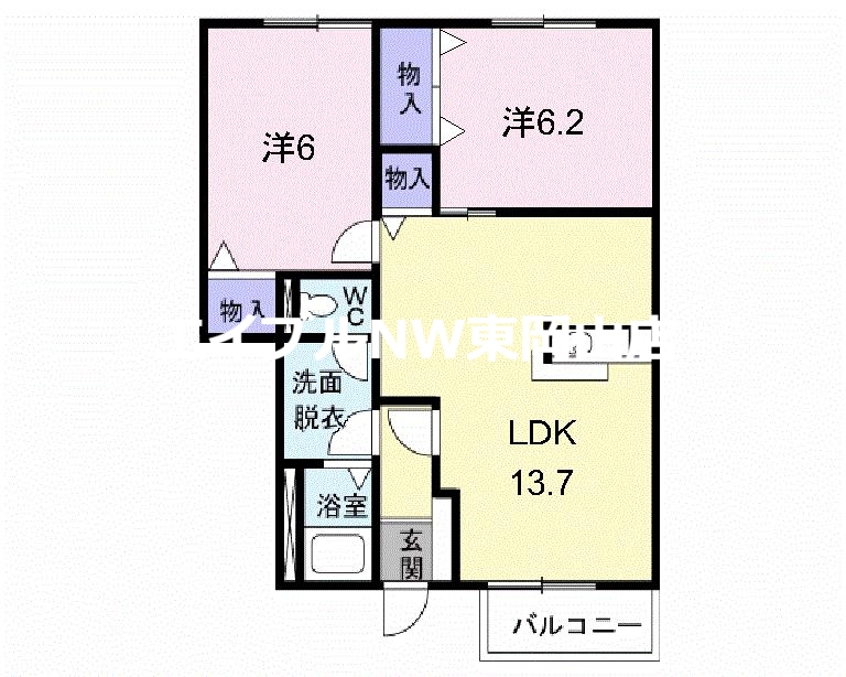 ガーデンコートＢの間取り