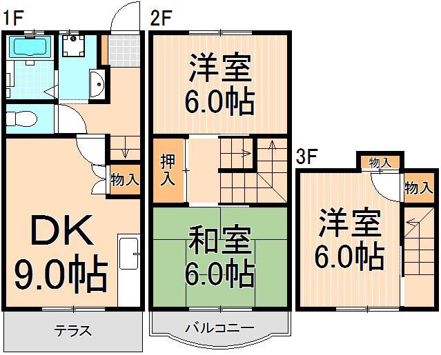 プランタン六笠Ａ棟の間取り