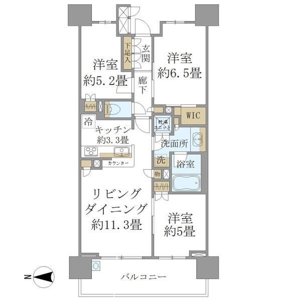 越谷市レイクタウンのマンションの間取り