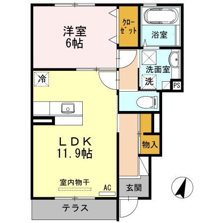 D-room風の間取り