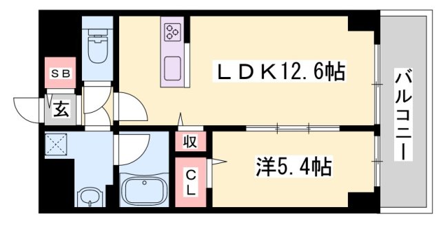 姫路市五軒邸のマンションの間取り