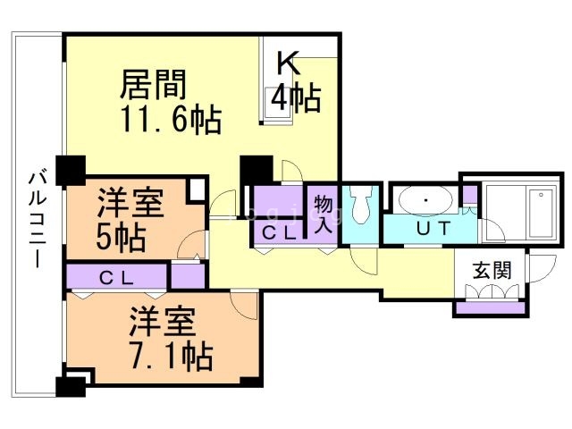 知事公館前タワーレジデンスの間取り