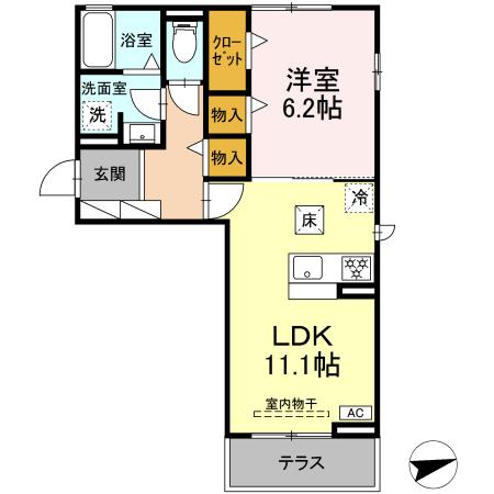 Ｄ－ａｖａｎｃｅ六名の間取り