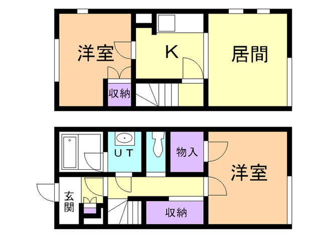 【苫小牧市澄川町のアパートの間取り】