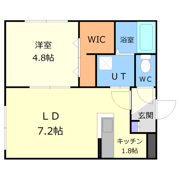 札幌市厚別区厚別中央一条のマンションの間取り