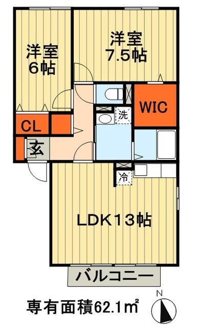 【千葉市稲毛区稲毛町のアパートの間取り】