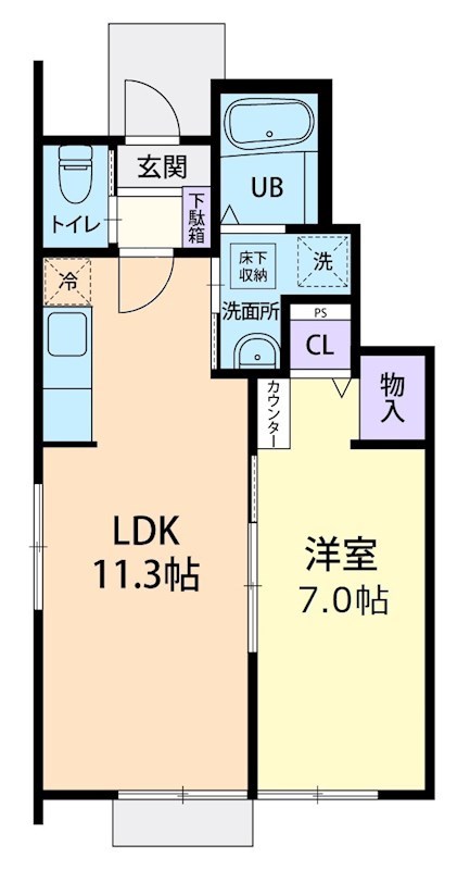 2/15（仮称）筑西市岡芹1LDKの間取り