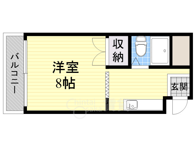 箕面市粟生間谷東のマンションの間取り