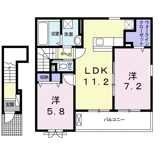 館林市岡野町のアパートの間取り